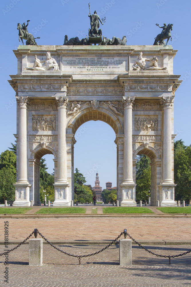 Obraz premium milano arco dell pace lombardia italia europa milan peace arch lombardy italy europe