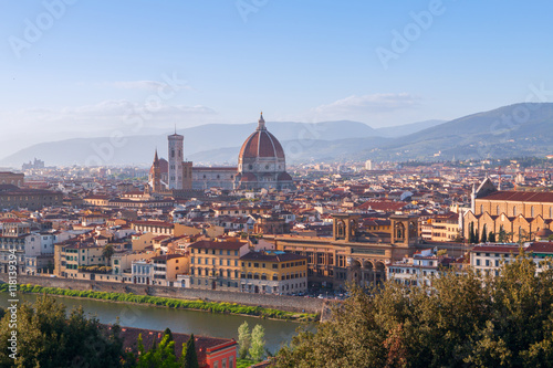 Beautiful views of Florence cityscape in the background Cathedra © rolandbarat