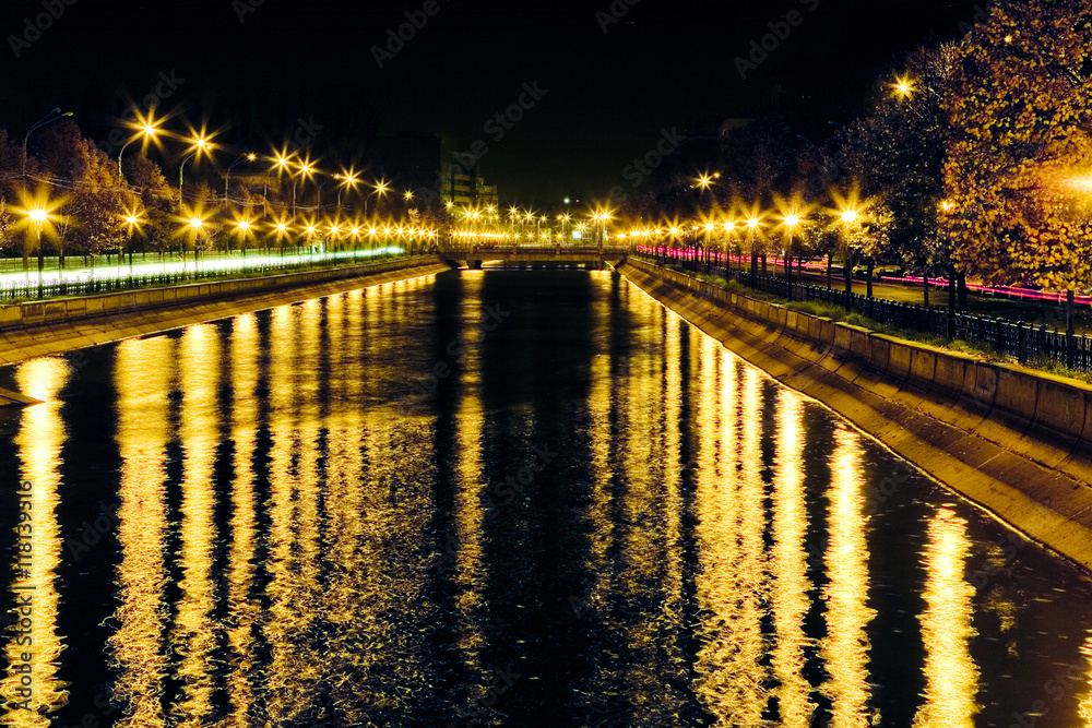 Dazzling lights by the river