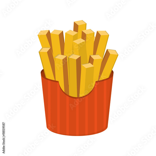 flat design french fries icon vector illustration