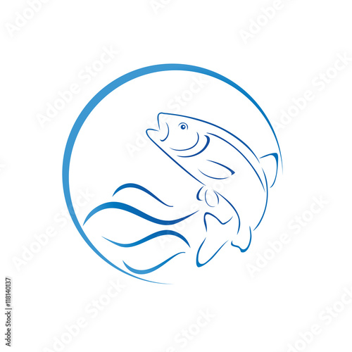 Forelle, Fisch, Logo, Angeln