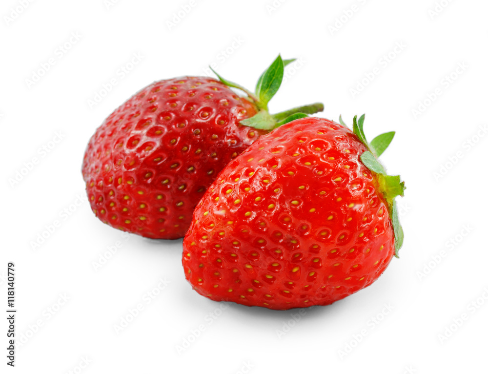 Two strawberries isolated on white background Two strawberries isolated on white background