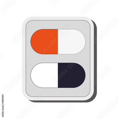flat design medicine capsules icon vector illustration