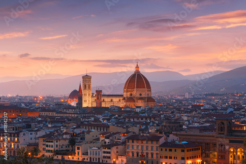 Beautiful views of Florence cityscape in the background Cathedra photo