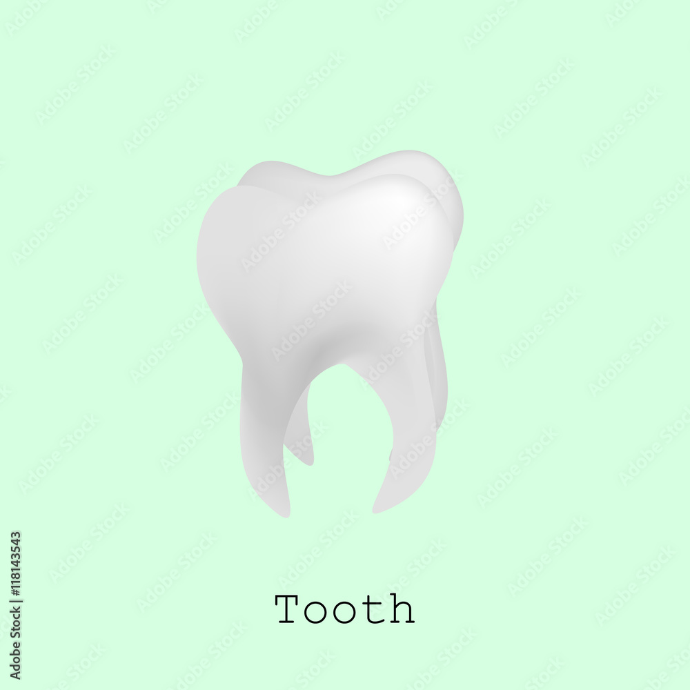 Tooth for registration of dentistry. Vector isometric illustrati