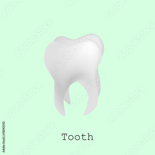 Tooth for registration of dentistry. Vector isometric illustrati