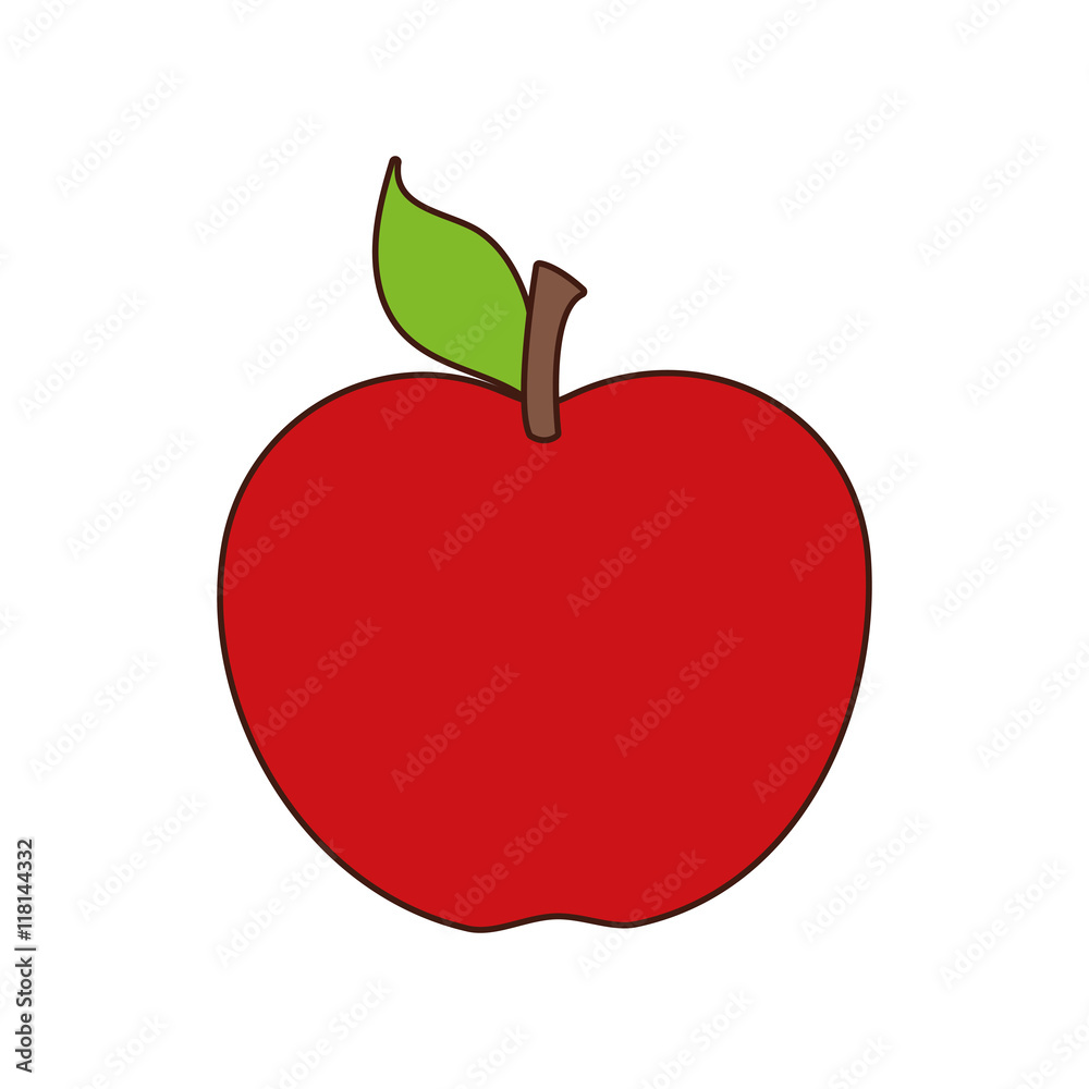 Fototapeta premium apple healthy food organic icon. Isolated and flat illustration