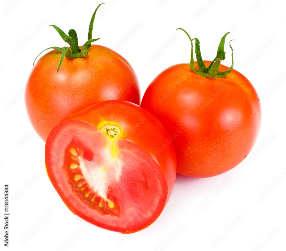 Red Tomatoes Isolated on a White Background Red Tomatoes Isolated on a White Background