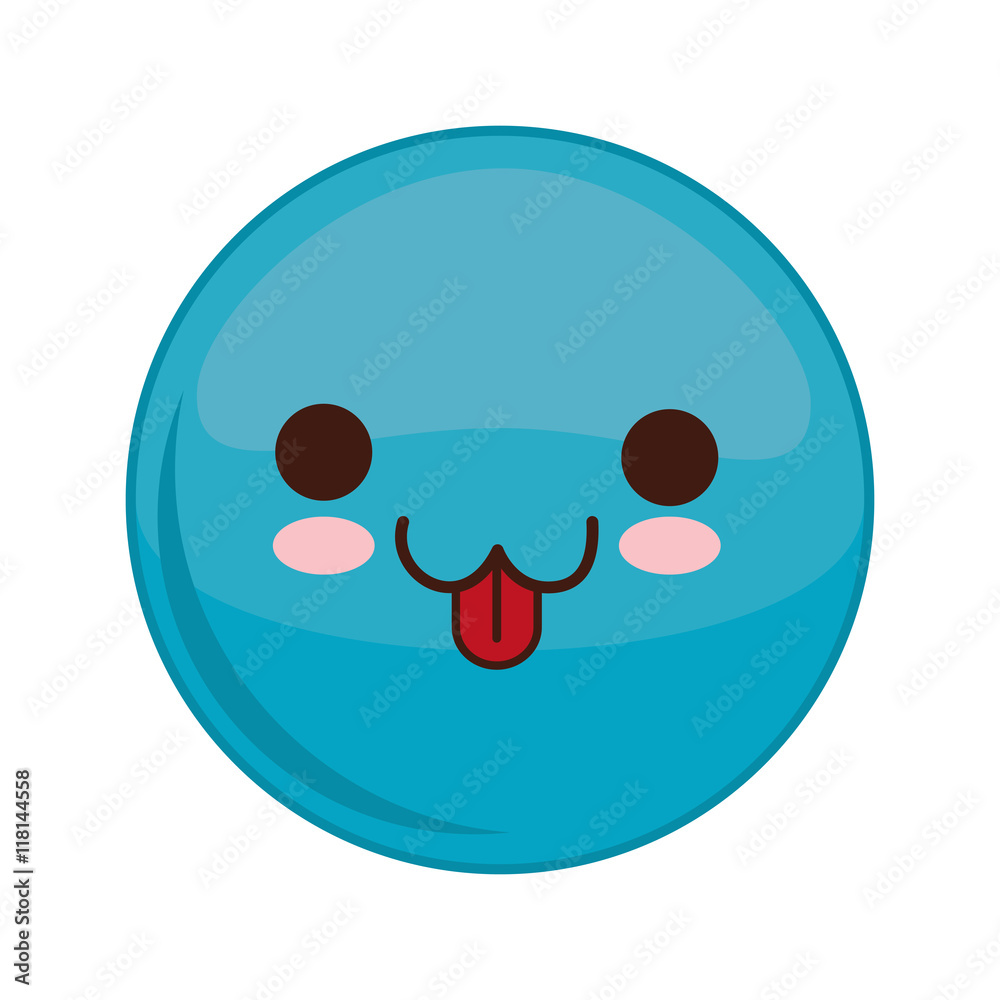 Kawaii happy sphere expression cartoon face icon. Isolated and flat illustration Kawaii happy sphere expression cartoon face icon. Isolated and flat illustration