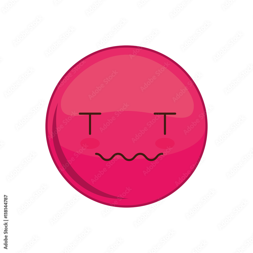 kawaii sphere expression cartoon face icon. Isolated and flat illustration kawaii sphere expression cartoon face icon. Isolated and flat illustration