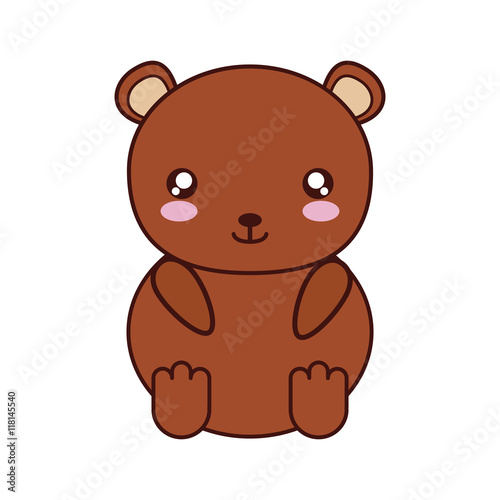 bear kawaii cute animal little icon. Isolated and flat illustration