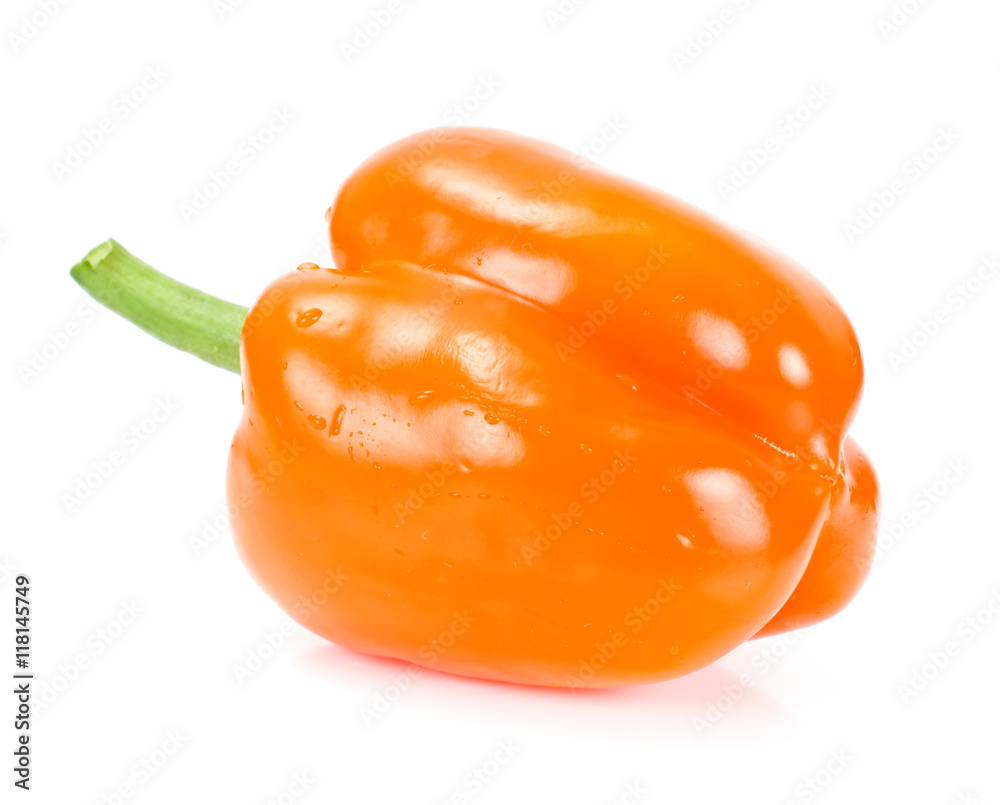 Fresh Yellow, Orange Bell Pepper. Isolated ob White Background Fresh Yellow, Orange Bell Pepper. Isolated ob White Background