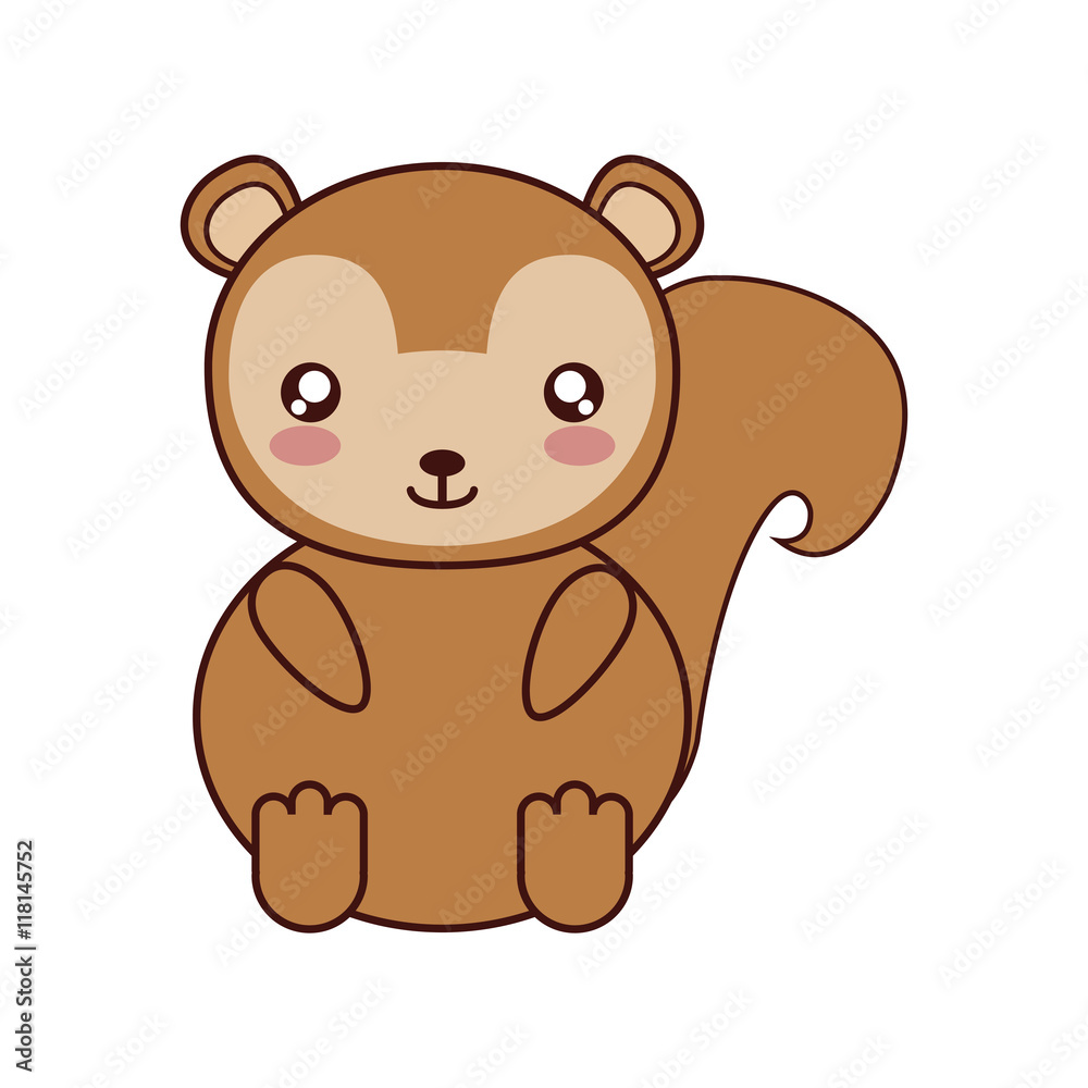 squirrel kawaii cute animal little icon. Isolated and flat illustration squirrel kawaii cute animal little icon. Isolated and flat illustration