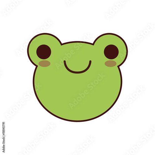 frog kawaii cute animal little icon. Isolated and flat illustration