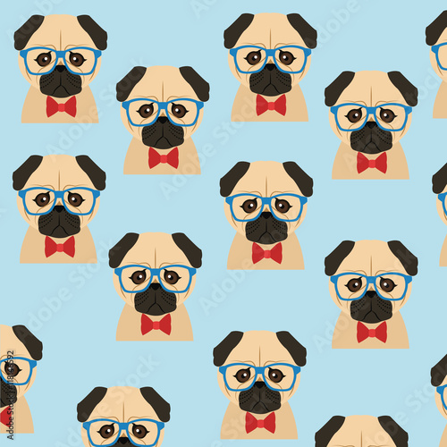 dog glasses background animal hipster style retro fashion icon, Vector illustration