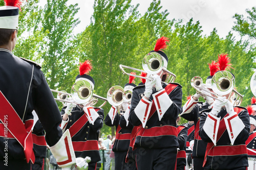 Details from a Music band, showband, fanfare or drumband photo