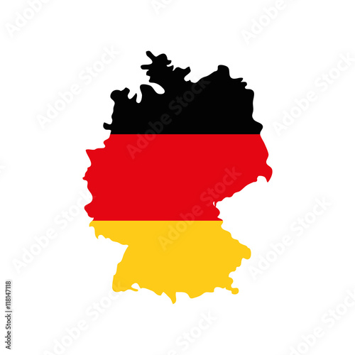 flag map colors germany europe icon. Isolated and flat illustration