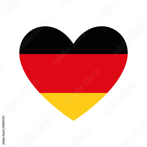 flag heart colors germany europe icon. Isolated and flat illustration