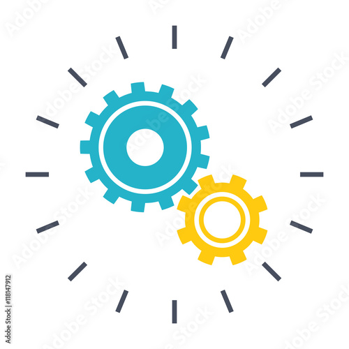 Technological Innovation concept with gear wheel in flat style.