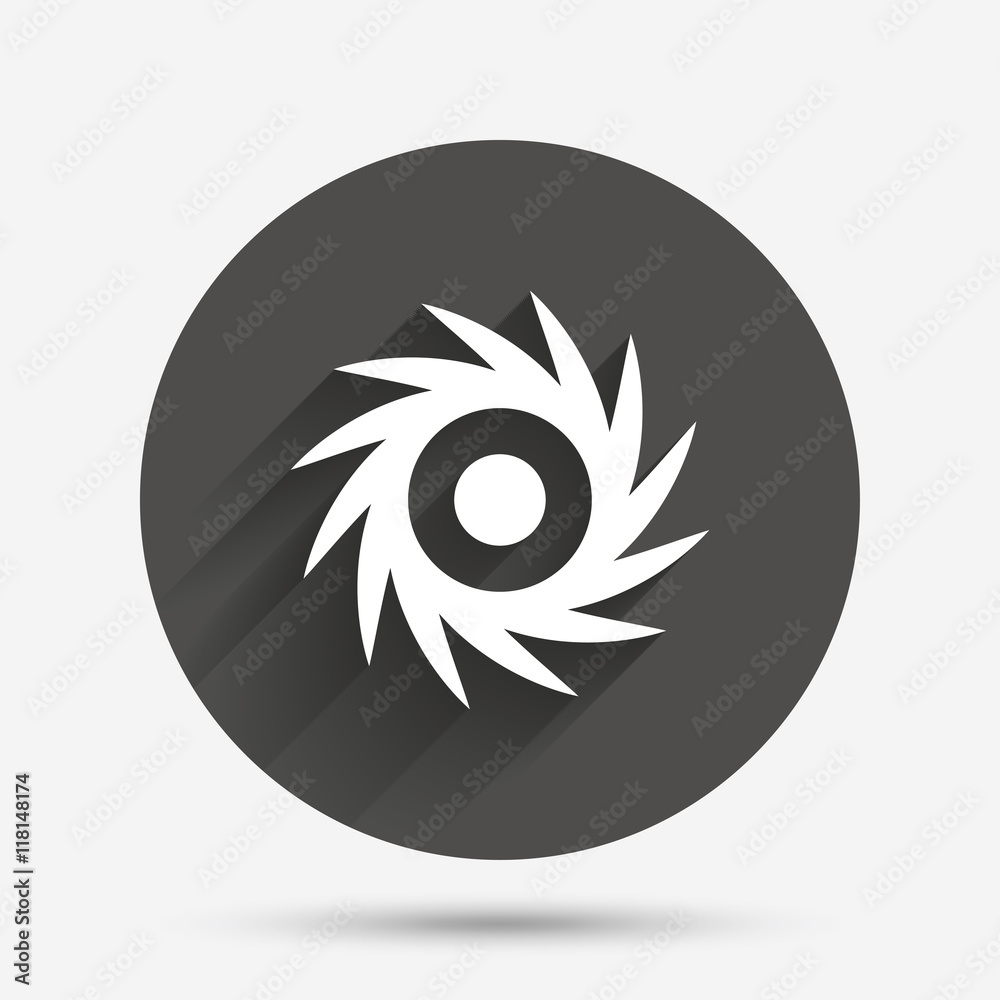 Obraz premium Saw circular wheel sign icon. Cutting blade.