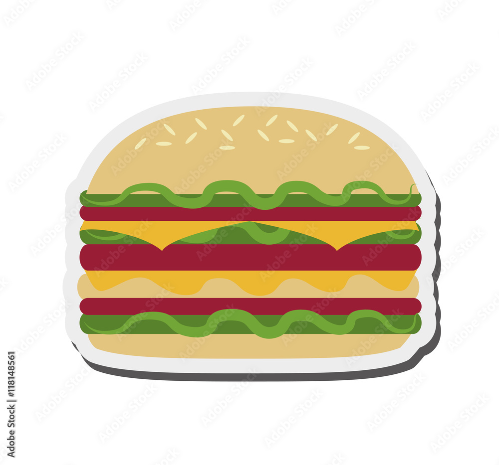 flat design single hamburger icon vector illustration flat design single hamburger icon vector illustration