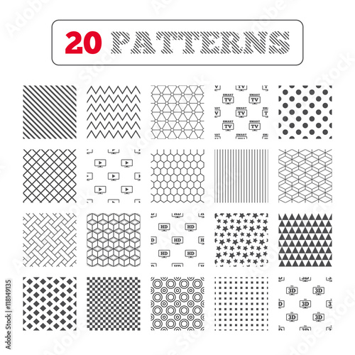 Smart TV mode icon. 3D Television symbol.