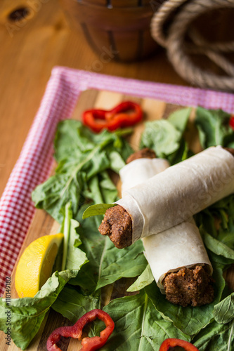 Cig kofte durum / Shawarma / Turkish food