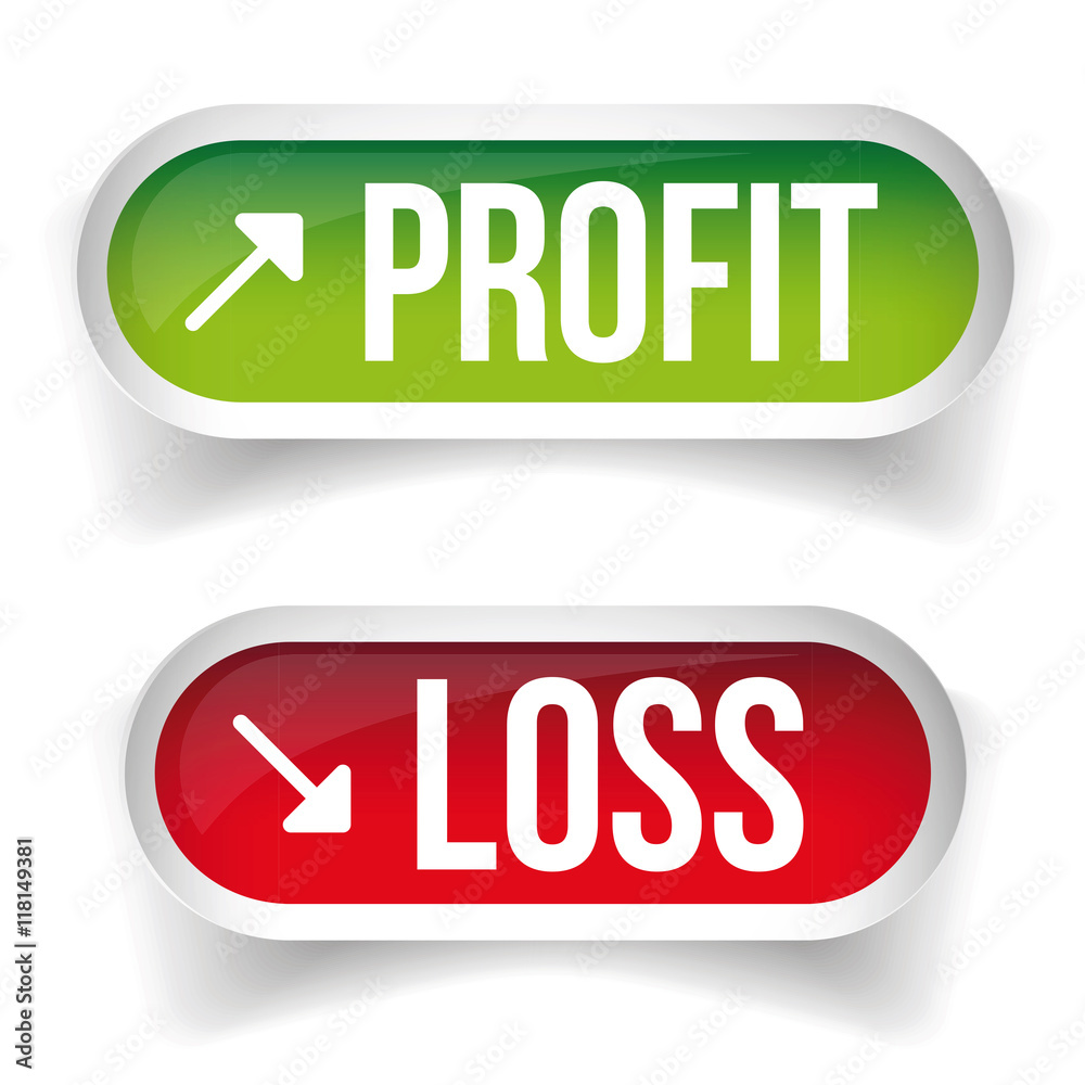 Profit and Loss Stock chart button vector Profit and Loss Stock chart button vector