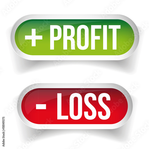Profit and Loss Stock chart button vector