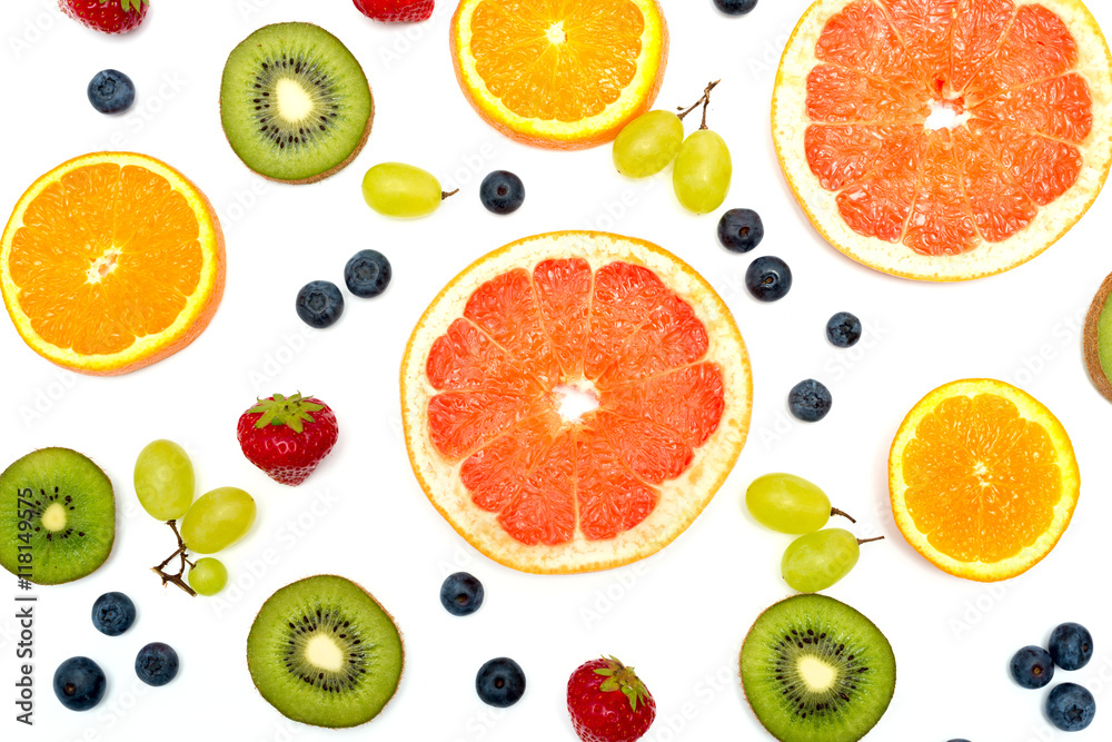 fresh fruits isolated on white background fresh fruits isolated on white background