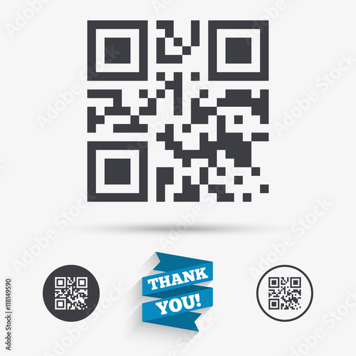 Qr code sign icon. Scan code symbol.