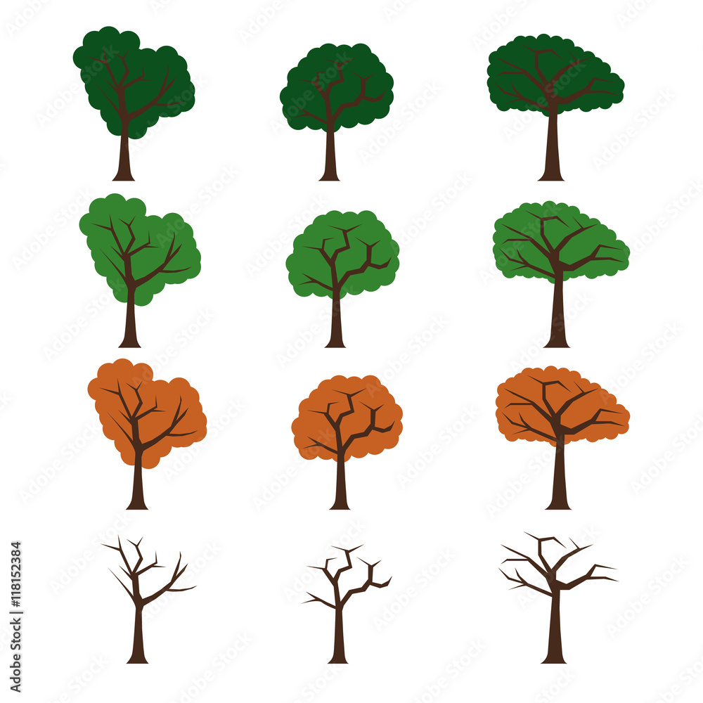 Three four season trees