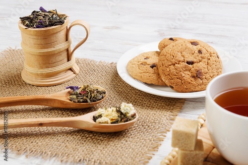 Herbal tea and cookies