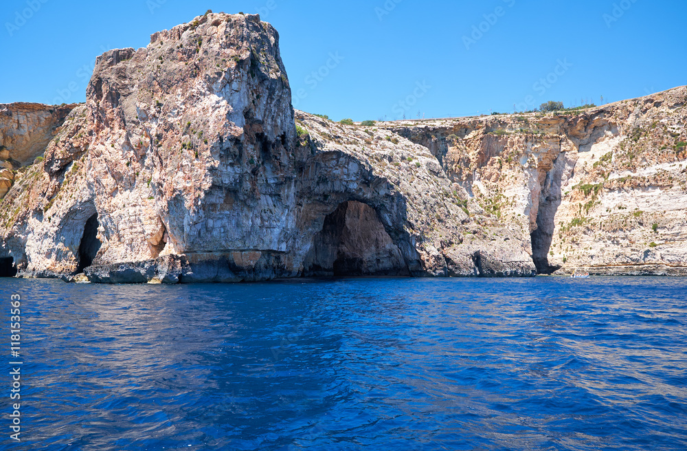 Coast of Mediterranean sea on south part of Malta island
