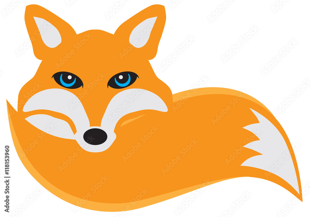 Fox with Tail Vector Illustration Fox with Tail Vector Illustration