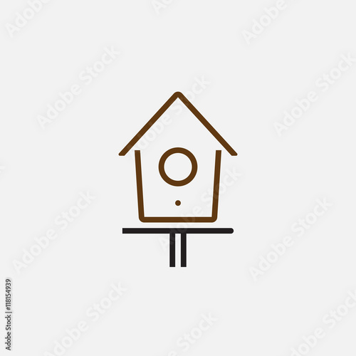 bird box line icon, outline vector logo illustration, linear pictogram isolated on white