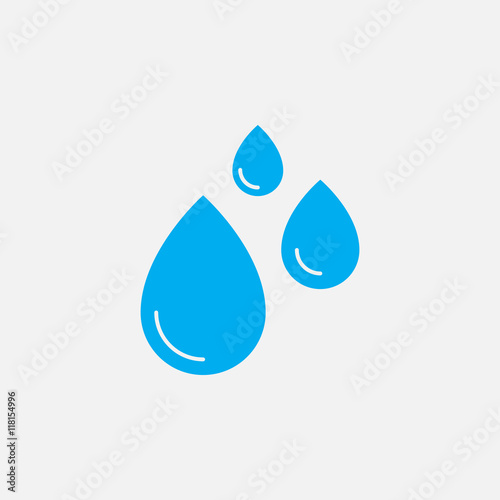 water drops icon vector, solid logo illustration, pictogram isolated on white