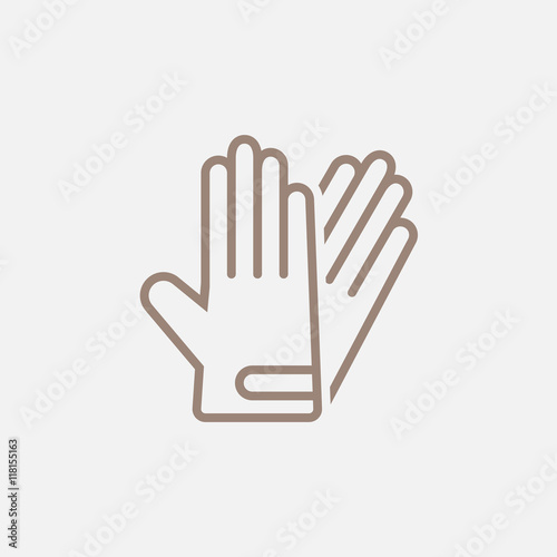 gloves line icon, outline vector logo illustration, linear pictogram isolated on white
