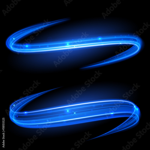Vector magic glowing spark swirl trail