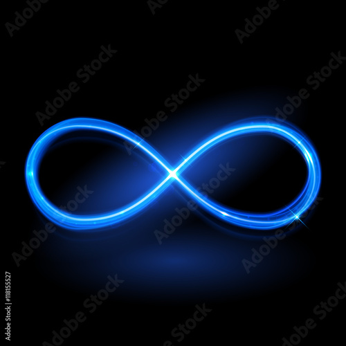 ector magic glowing light infinity sign
