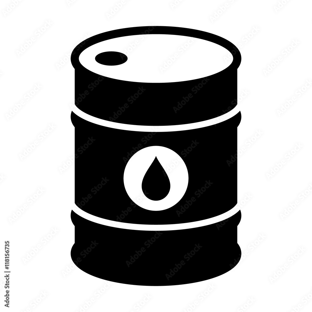 Oil drum container / barrel with sign flat icon for apps and websites Oil drum container / barrel with sign flat icon for apps and websites