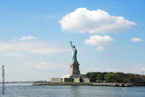 Statue of Liberty on the island