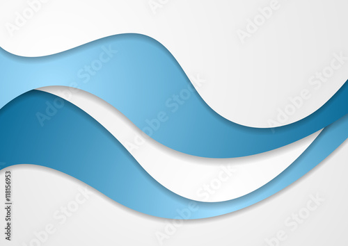 Abstract blue grey wavy corporate background