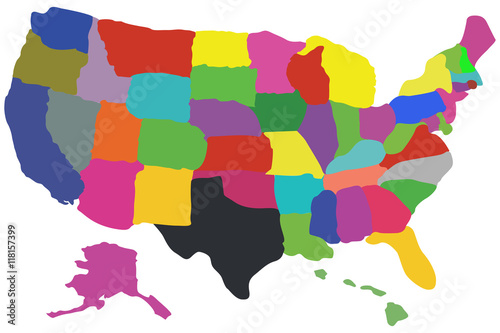 Colorful usa map