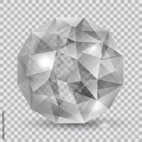 Gray translucent crystal. Transparency only in vector file