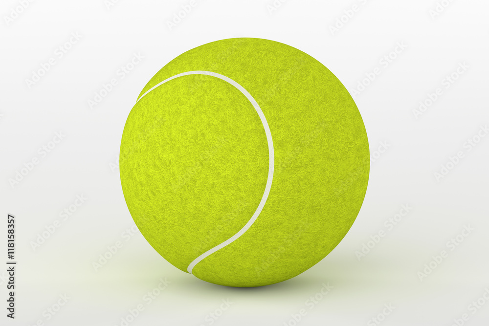 Tennis Ball Isolated on White, 3D Rendering