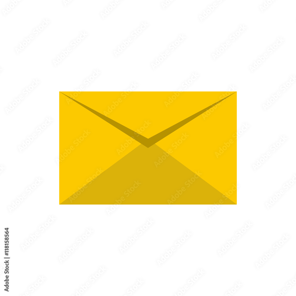 Paper letter icon in flat style isolated on white background. Message symbol Paper letter icon in flat style isolated on white background. Message symbol