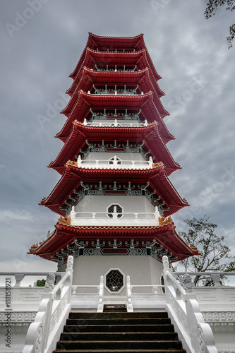 7 storeys pagoda in Chinese garden. Singapore