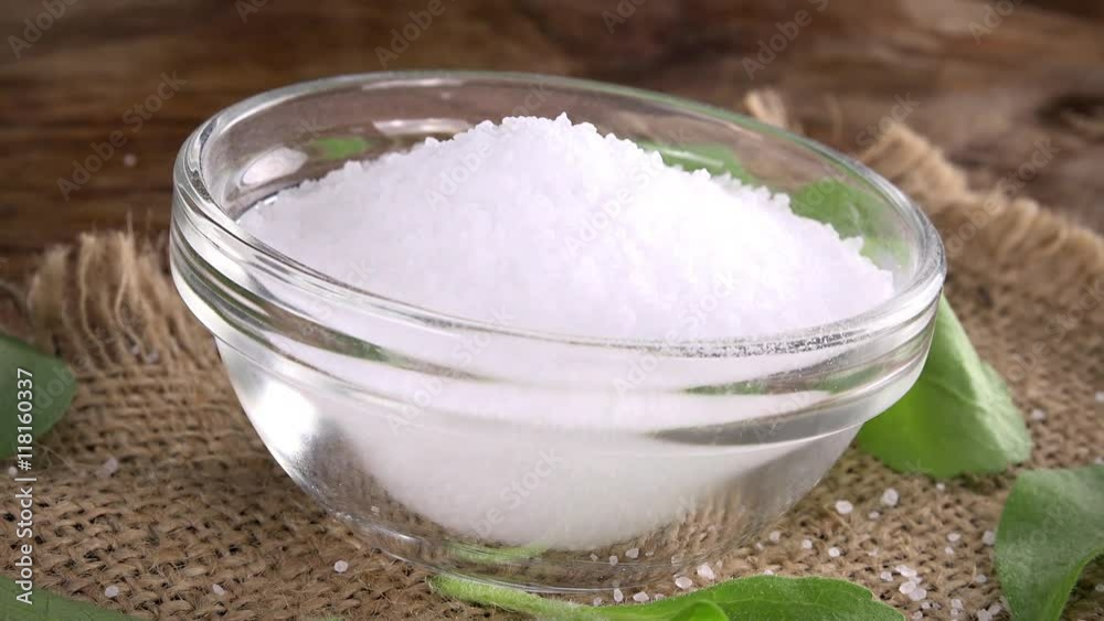 Rotating Stevia Granule as not loopable 4K UHD footage Rotating Stevia Granule as not loopable 4K UHD footage