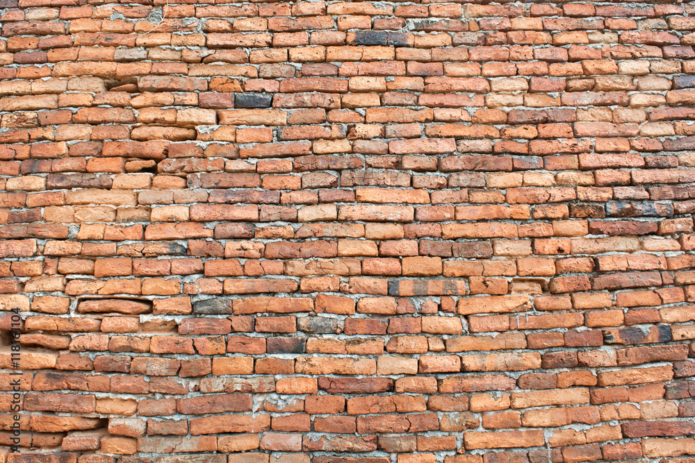 Fototapeta premium Old red brick wall background and texture